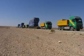 Challenging transport of 16 x 295 Tons Wartsila Diesel engines from Akaba to Amman, Jordan