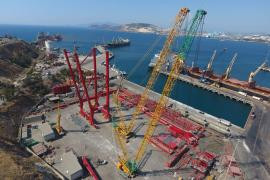 Hareket team started to assemble 2 unit Liebherr STS port crane at Izmir Aliaga Port