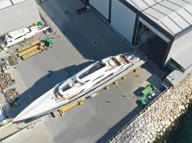 Launch of the largest yacht ever built by a Turkish shipyard