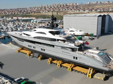 Launch of the largest yacht ever built by a Turkish shipyard