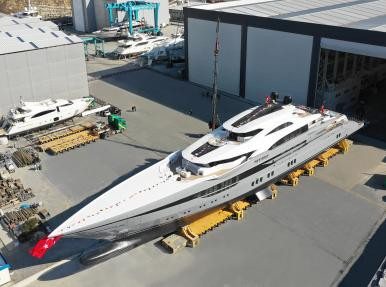 Launch of the largest yacht ever built by a Turkish shipyard