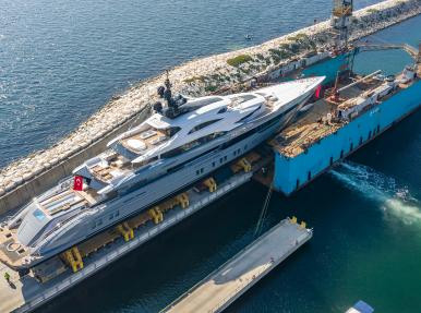 Launch of the largest yacht ever built by a Turkish shipyard
