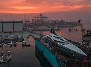 Launch of the largest yacht ever built by a Turkish shipyard
