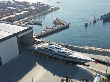 Launch of the largest yacht ever built by a Turkish shipyard