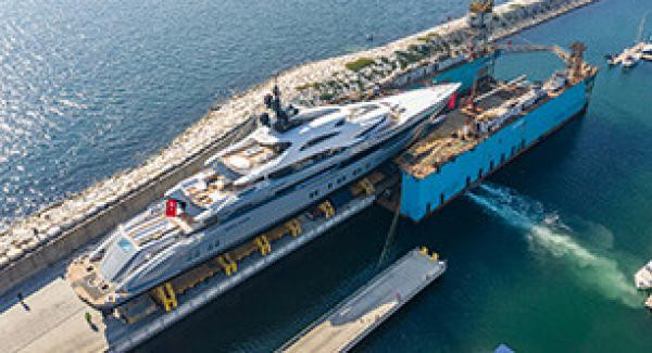 Launch of the largest yacht ever built by a Turkish shipyard